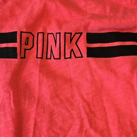 PINK Victoria's Secret Neon Pink Tank with Black Accents - Picture 3 of 5